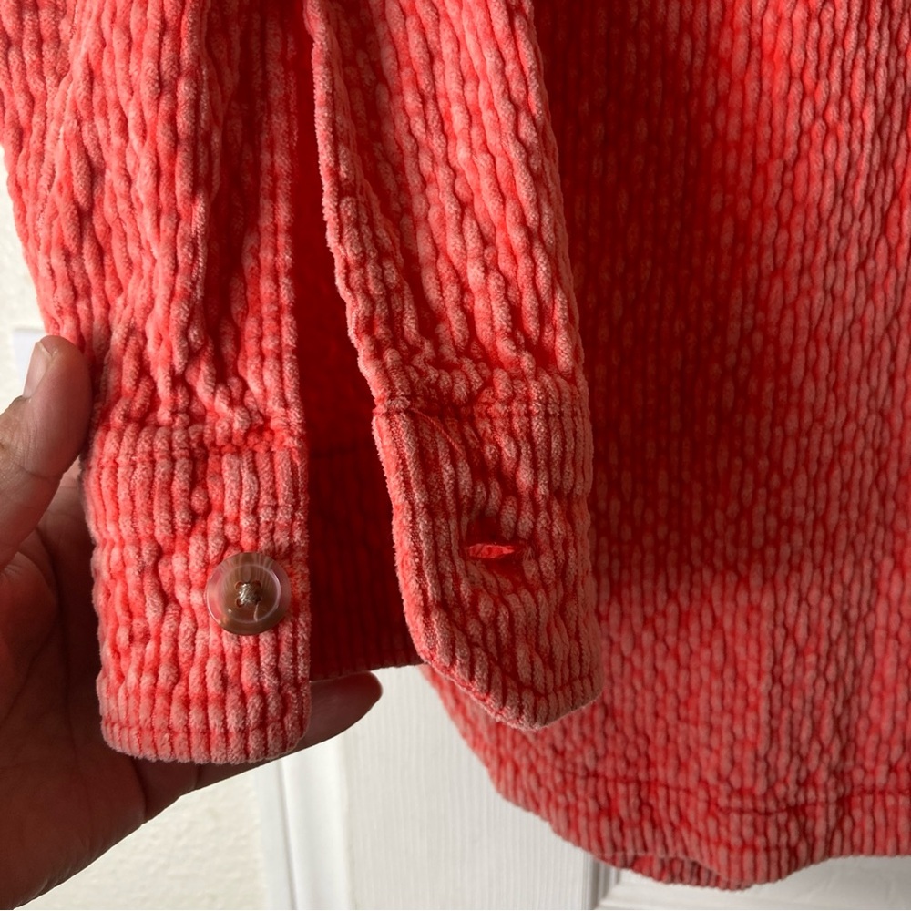 BDG Outfitters Serena Womens Corduroy Faded Shirt Jacket in Coral S-P - Picture 7 of 16